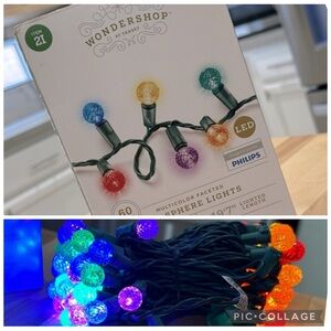 New! Wondershop 60ct MultiColor Faceted LED Sphere String Lights